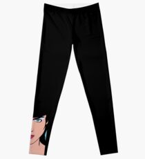 Pop Art Illustration of Beautiful Pop Art Woman Erin Leggings