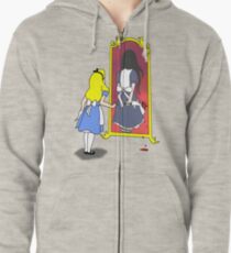 Wahnsinn durch das Spiegelglas Hoodie mit Reißverschluss