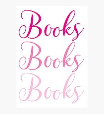 Books Books Books in pink Photographic Print