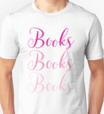 Books Books Books in pink Unisex T-Shirt
