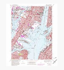 USGS TOPO Map New Jersey NJ Jersey City 254504 1967 24000 Photographic Print
