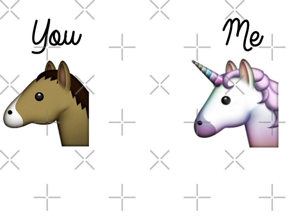 "Unicorn emoji me vs you" by Noshin Mahmud | Redbubble