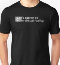 I'd Rather Be In Virtual Reality - White Dirty Slim Fit T-Shirt