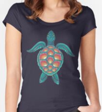 Camiseta entallada de cuello redondo Tortuga Mandala