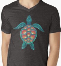 Camiseta para hombre de cuello en v Tortuga Mandala