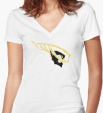 Warframe Nyx Prime gold Women's Fitted V-Neck T-Shirt