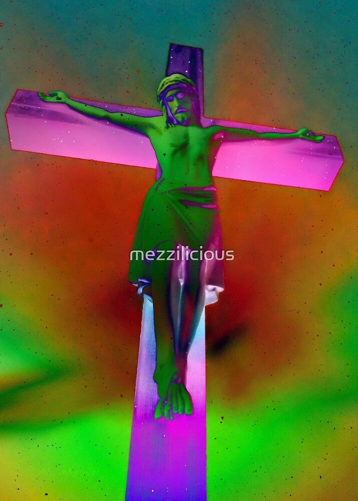 "Neon Jesus " by mezzilicious | Redbubble