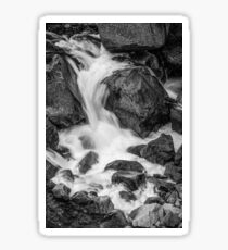 Merced Cascade on the John Muir Trail B&W Sticker
