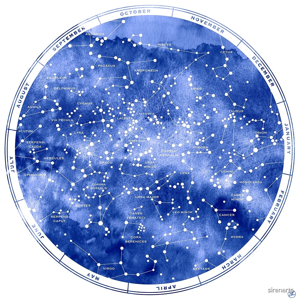 "Northern Star Map" by sirenarts Redbubble