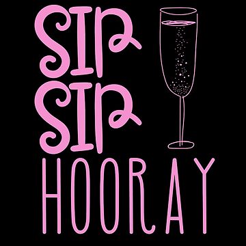 Sip Sip Hooray Round Cork Coasters (Set of 4)