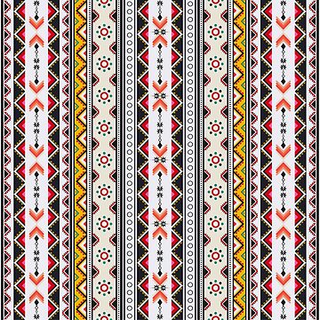 Artwork thumbnail, Red vertical geometric triangle mix circle oriental design pattern by mydegage
