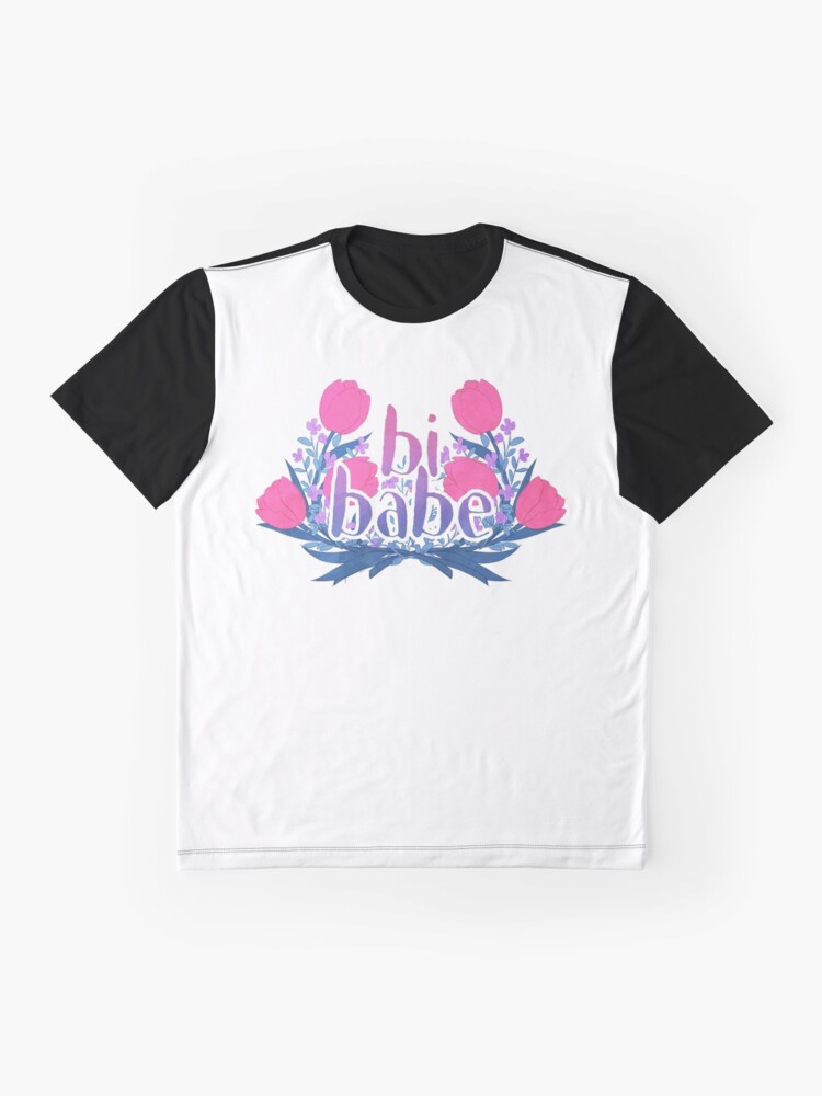 Alternate view of bi babe floral♠ Graphic T-Shirt