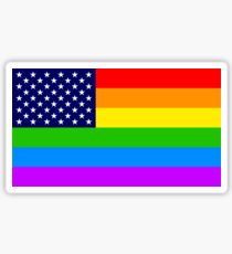 Gay USA Rainbow Flag - American LGBT Stars and Stripes Sticker