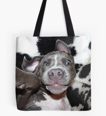 Silly, Baby, Blue Pit Bull Puppy Dog Tote Bag