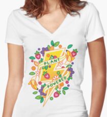 Plant Powered Women's Fitted V-Neck T-Shirt