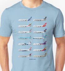 Airbus A380 Operators Illustration - Blue Version Unisex T-Shirt