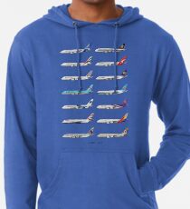 Airbus A380 Operators Illustration - Blue Version Lightweight Hoodie