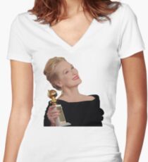 Meryl Streep: All The Awards Women's Fitted V-Neck T-Shirt