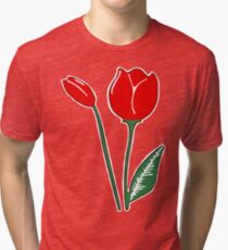 Red Tulips Tri-blend T-Shirt