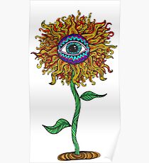 Psychedelic Sunflower - Exciting New Art - Doona is my favourite! Poster