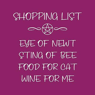 Artwork thumbnail, Eye of Newt and Wine Cheeky Witch® Cat Owners Shopping List by cheekywitch