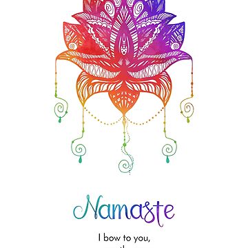 Namaste Lotus Rainbow Art, Namaste Definition, Spiritual, Yoga Quote  Greeting Card for Sale by EnchantedWishes