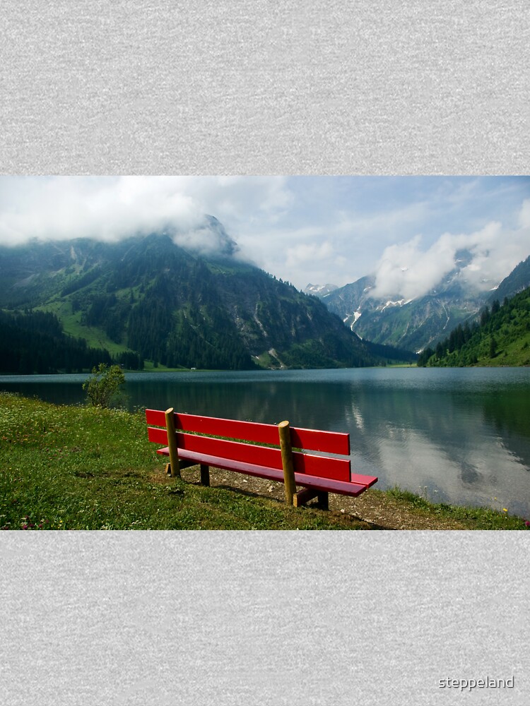 Red bench with a view by steppeland