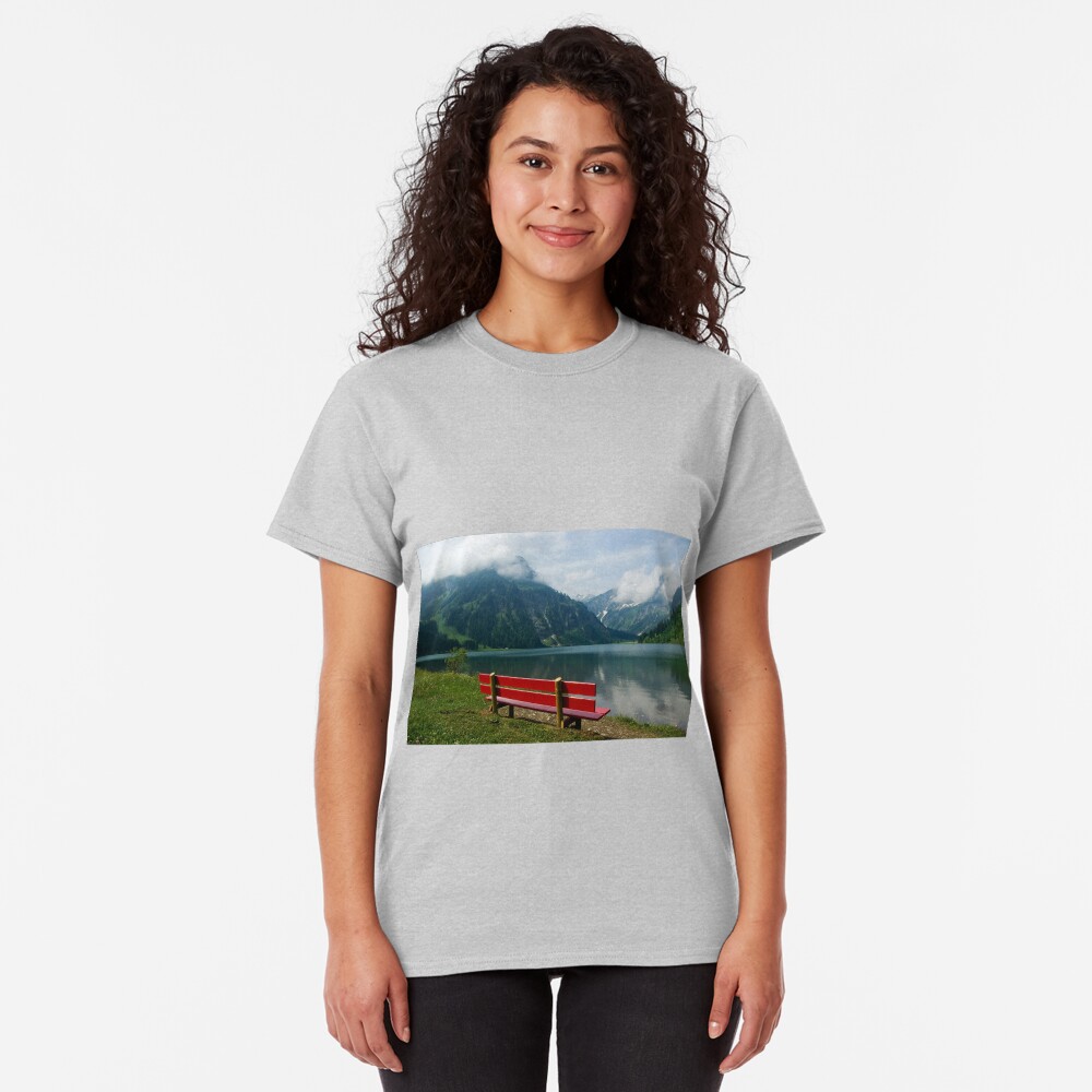 Red bench with a view Classic T-Shirt