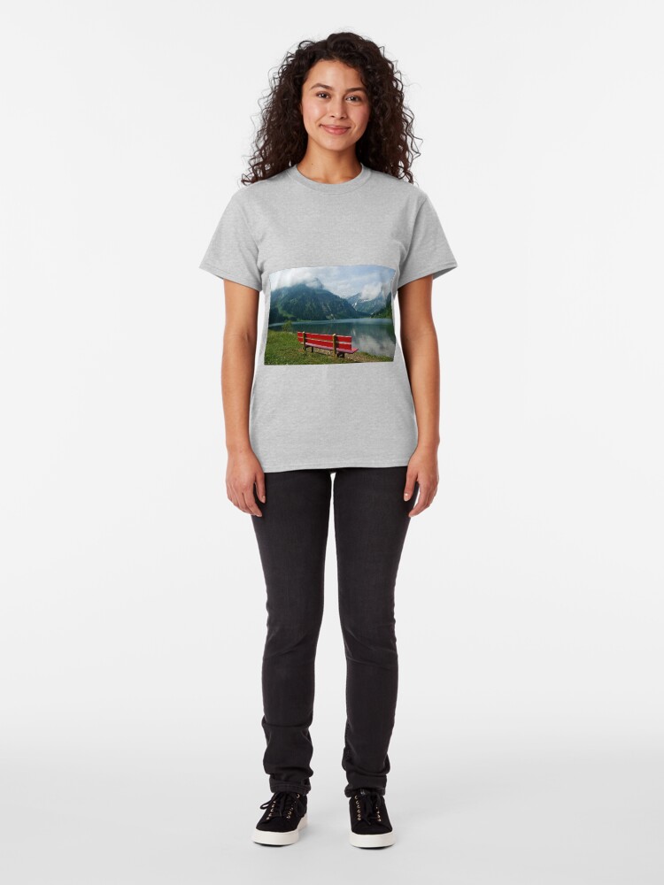 Alternate view of Red bench with a view Classic T-Shirt