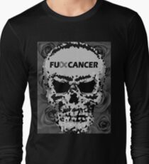 Fuck Cancer // Pixel Skull // Flowers Long Sleeve T-Shirt