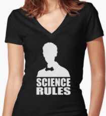 Science Rules Women's Fitted V-Neck T-Shirt