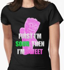 First I'm Sour Then I'm Sweet (Pink) Women's Fitted T-Shirt