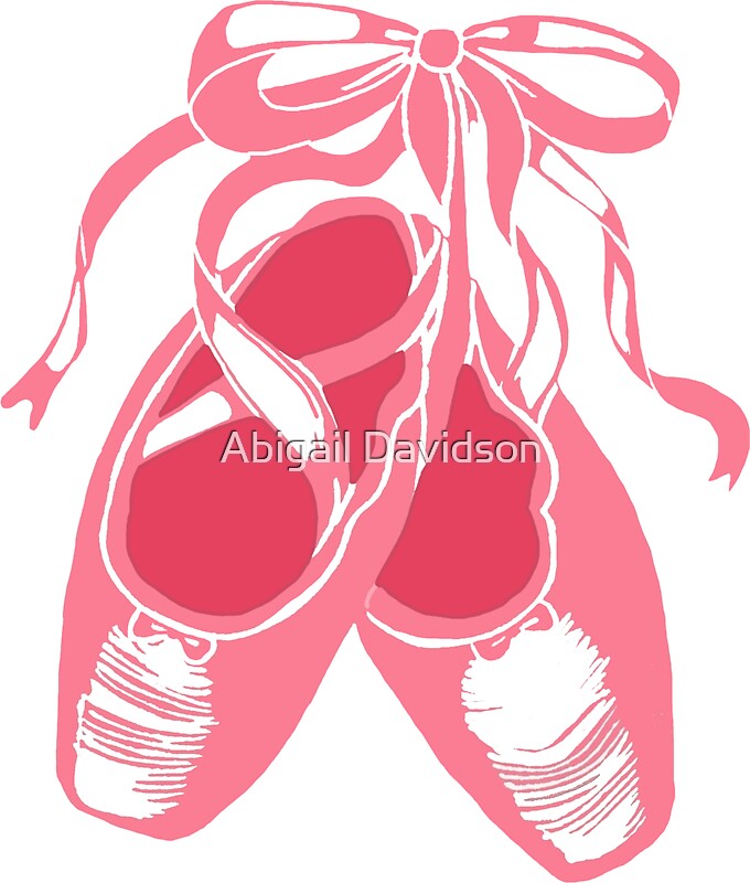 "Pink Ballet Shoes" Stickers by Abigail Davidson Redbubble