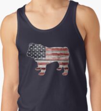 Patriotic Bulldog, American Flag Men's Tank Top