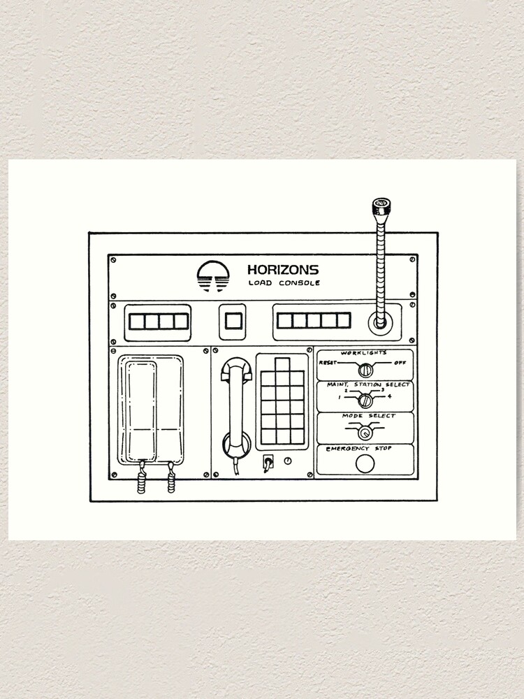 Alternate view of Horizons Load Console Control Panel Diagram from Epcot Art Print