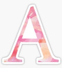 Alpha Pink Watercolor Letter Sticker