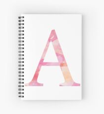 Alpha Pink Watercolor Letter Spiral Notebook