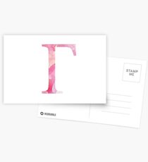 Gamma Pink Watercolor Letter Postcards