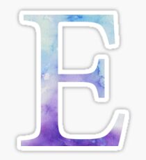 Epsilon Blue Watercolor Letter Sticker