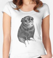 Sweet Black Pug Women's Fitted Scoop T-Shirt