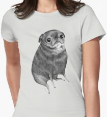 Sweet Black Pug Women's Fitted T-Shirt
