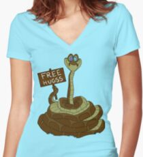 Free Hugss Women's Fitted V-Neck T-Shirt