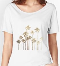 Camiseta ancha Glamorous Gold Tropical Palm Trees en blanco