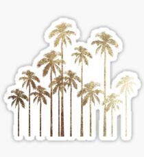 Bezaubernde Goldtropische Palmen auf Weiß Sticker