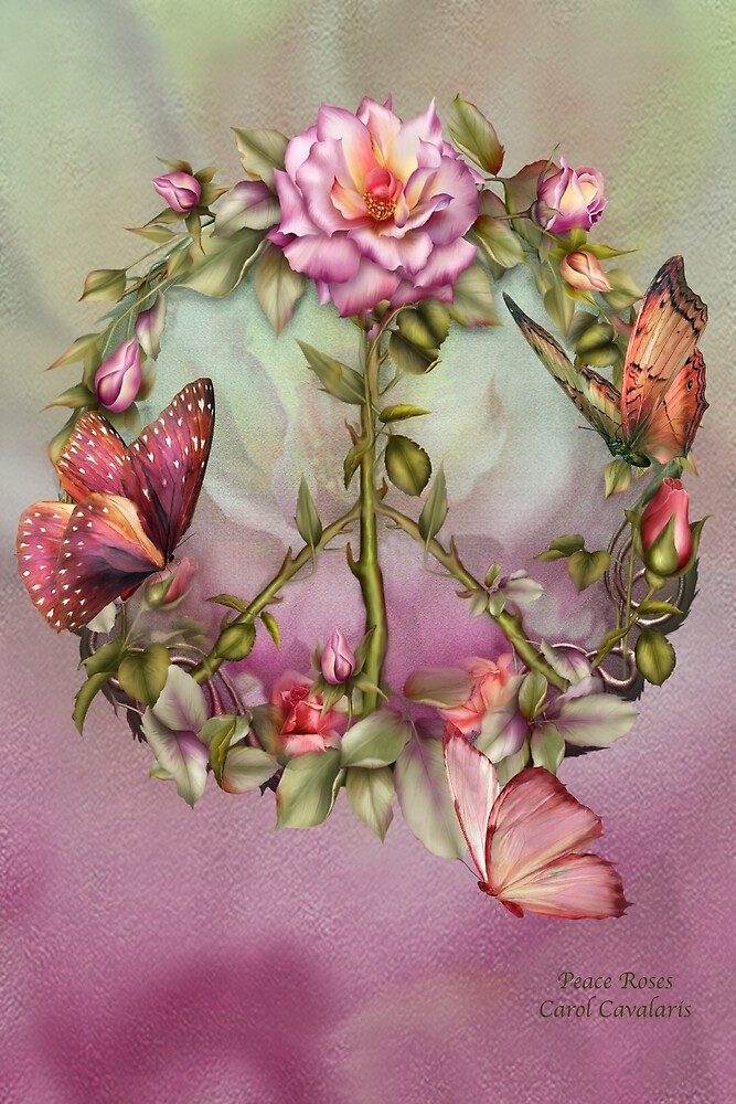 "Peace Roses" by Carol Cavalaris Redbubble