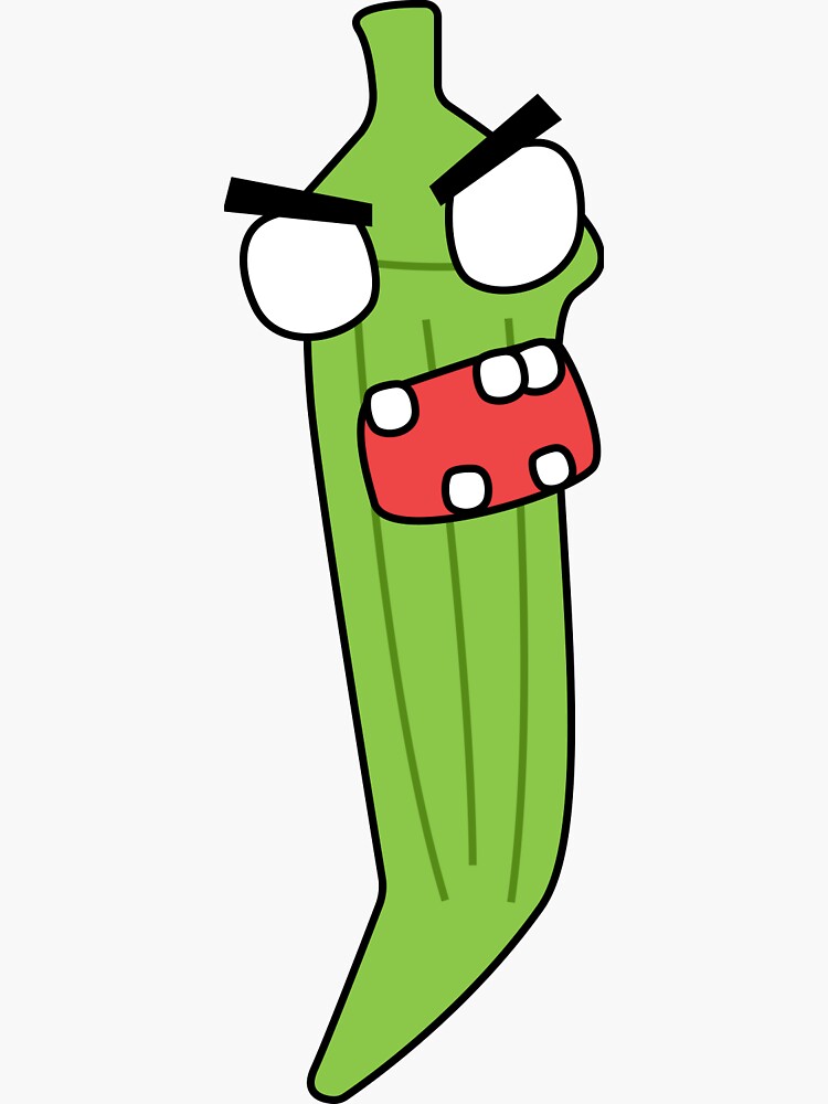 angry zombie okra sticker by shortstack  redbubble