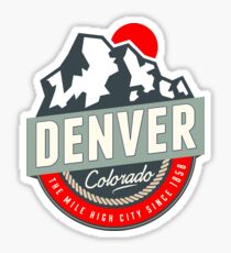 DENVER COLORADO MILE HIGH CITY MOUNTAINS SUN LOGO Sticker