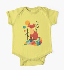 Rainbow Fox Short Sleeve Baby One-Piece