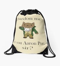 Alexander Hamilcat (Black Text) Drawstring Bag