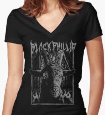 Black Metal Phillip Women's Fitted V-Neck T-Shirt